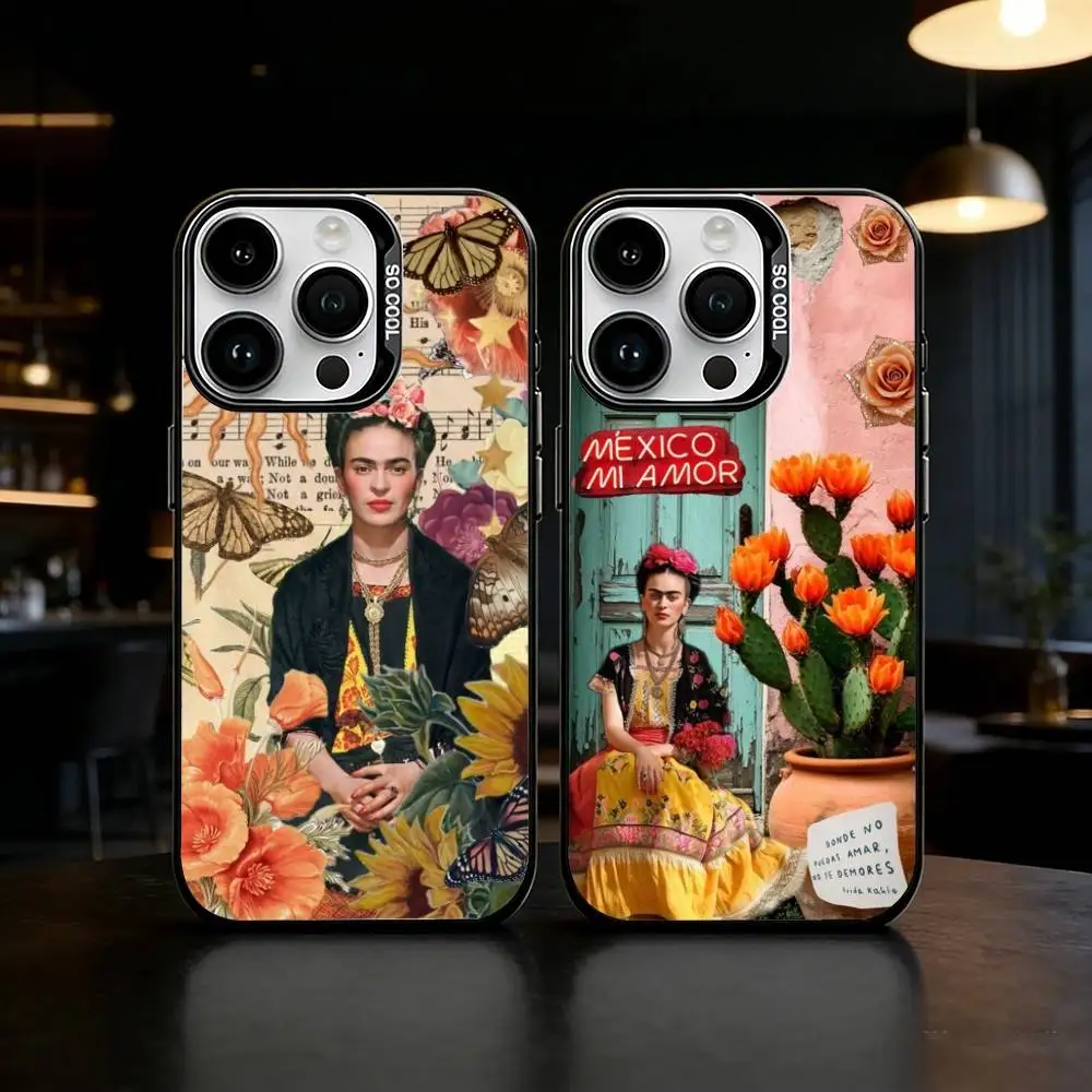 

A-Art Frida Kahlo Phone Case For iPhone 17,16,15,14,13,12,11,Pro Max,Plus Candy Silver Cover