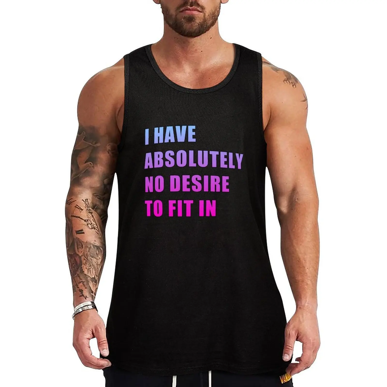 

i have absolutely no desire to fit in Tank Top summer Bodybuilding clothing man Men's summer vest sleeveless shirt man gym