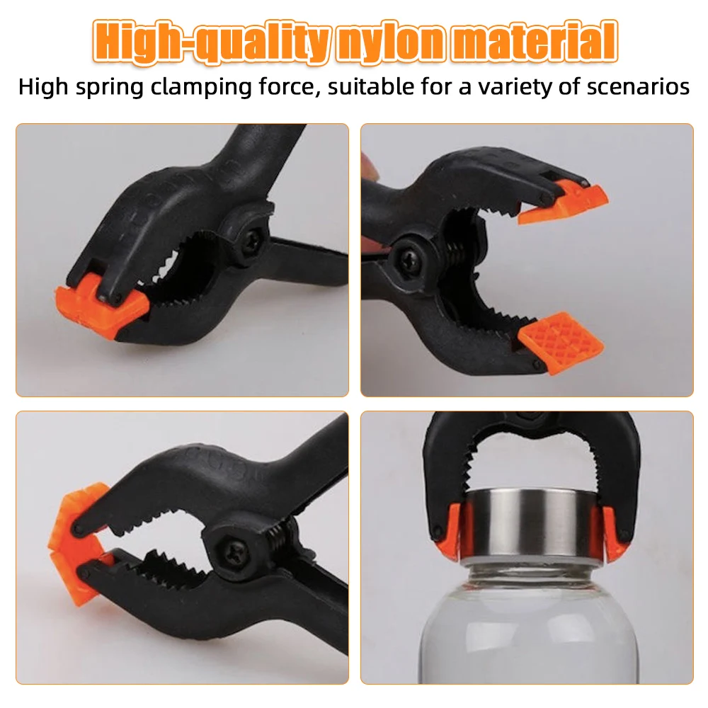 المشابك الثابتة البلاستيكية القابلة للتعديل ، أدوات النجارة ، المشبك البلاستيك ، قبضة صلبة ، الافراج عن اسئلة ، ضغط الربيع كليب ، 2 "، 3"