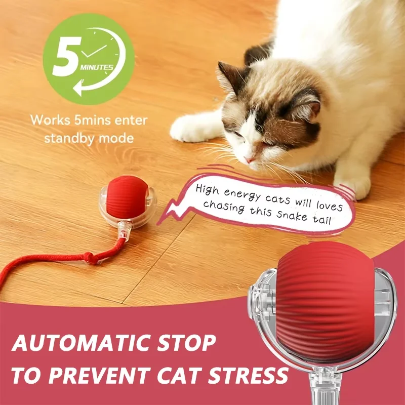 Smart Automatic Rolling Cat Ball Toy USB Rechargeable Obstacle Avoidance Interactive Electric Toy for Indoor Kitten Self Play