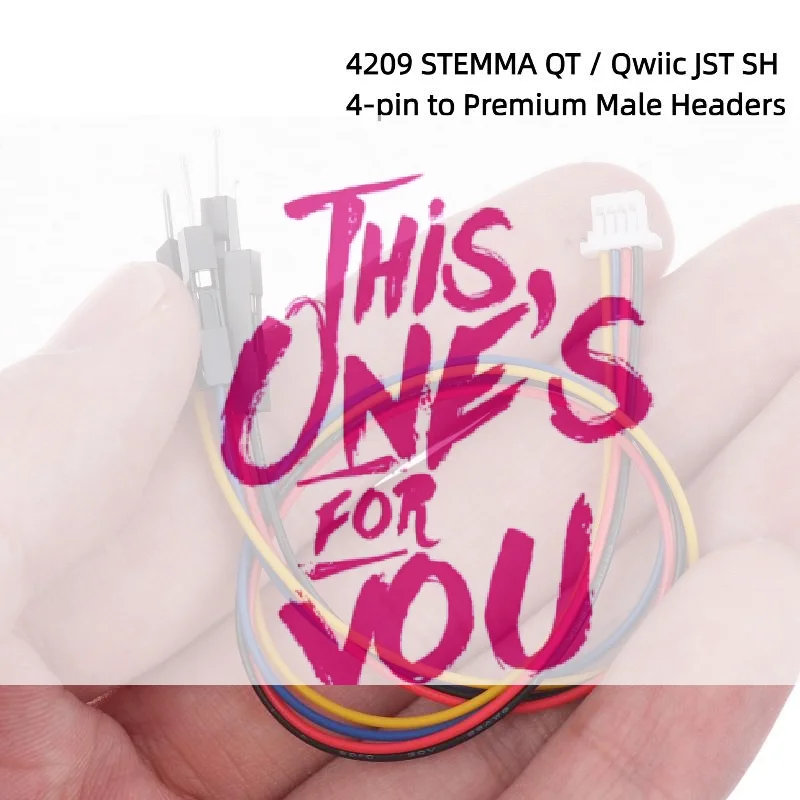 

【BA】4209 STEMMA QT / Qwiic JST SH 4-pin To Premium Male Headers Connecting Cable 200mm Length