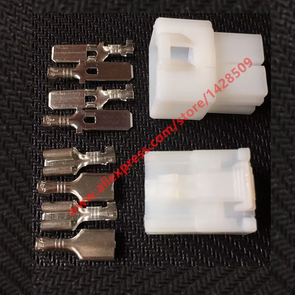 1 Set 4 Pin 6.3 Series PA66 7122-2840 7123-2840 Electric Plug Connector DJ7042A-6.3-11 DJ7042A-6.3-21