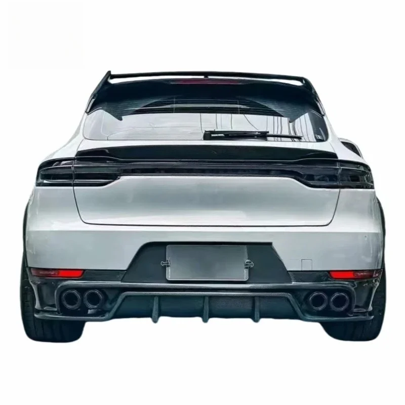 High Quality 3K Carbon Fiber Rear Bumper Splitter Trunk Lid Spoiler Car Diffuser for 2014-2022  Macan 95B 95B.1 95B.2