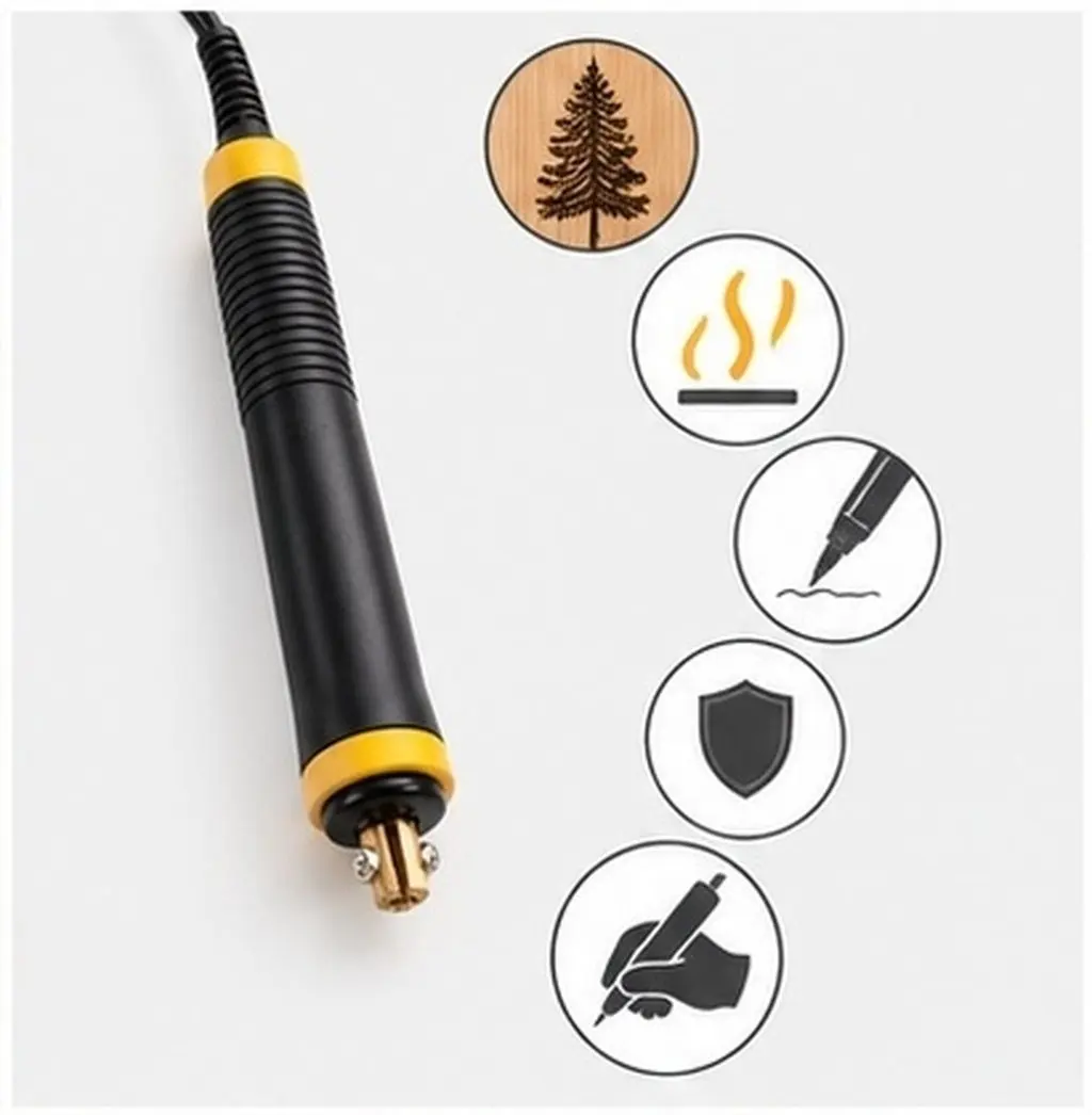 Pyrography Pen Wood Burn Heat Transfer Engraving Art Tool Fine Tip Precision Control Fast Heating Ergonomic Comfort Sturdy Build