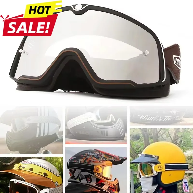 

Bicycle Motorcycle Glasses Windproof Motorcycle Helmet Glasses Sunglasses Retro Universal Leather Retro Motorcycle Accessories