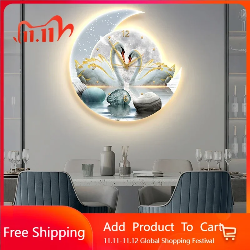 

Italian Living Room Wall Clock Mural Luxury Nordic Minimalist Silent Wall Watch Creative Fashion Modern Aesthetic Wall Decor