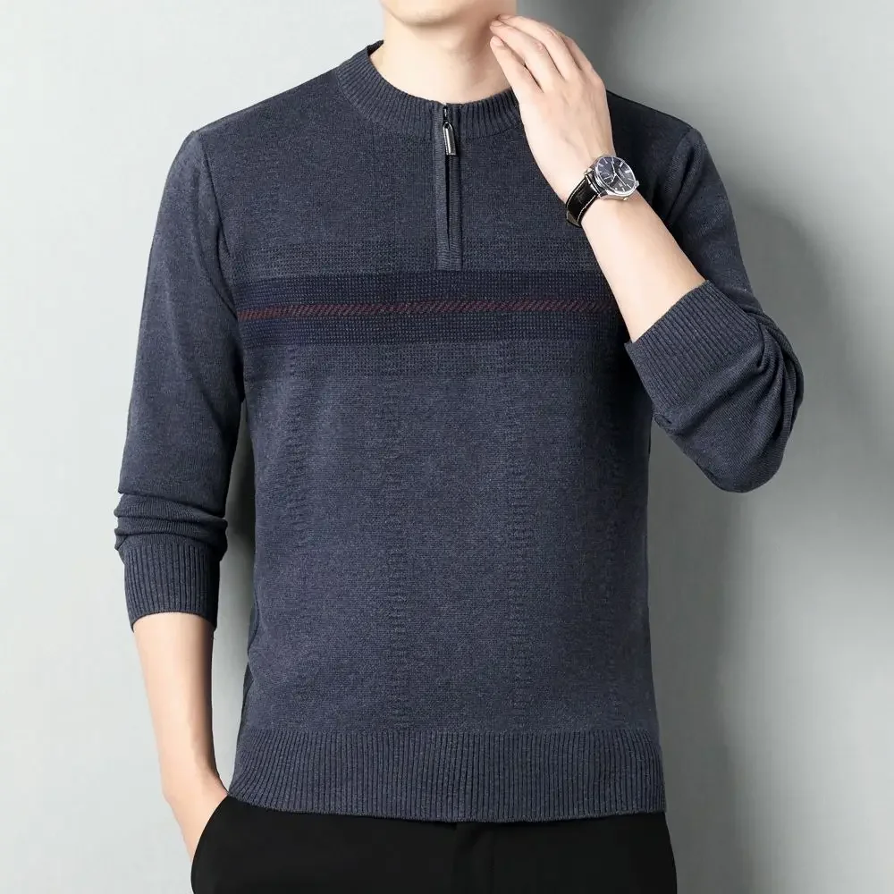 2023 Autumn Winter Men's Top Comfortable Warm Sweater High Quality Geometric Pattern Design Long Sleeve T-shirt W5678