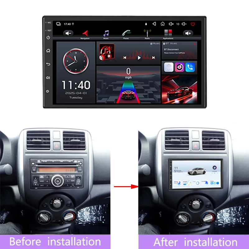 7 "4 + 64GB لنيسان تيدا 2006-2013 راديو السيارة ستيريو واي فاي عكس صورة جوجل خريطة BT GPS رئيس وحدة 2DIN