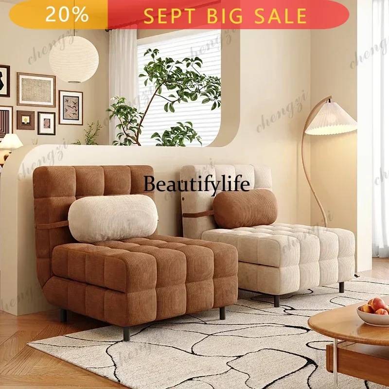 New Adults Portable Fabric Bed Sofa Living Room Pull Out Nordic Double Bedroom Couch Chaise Foldable Lazy Divani Home Furniture