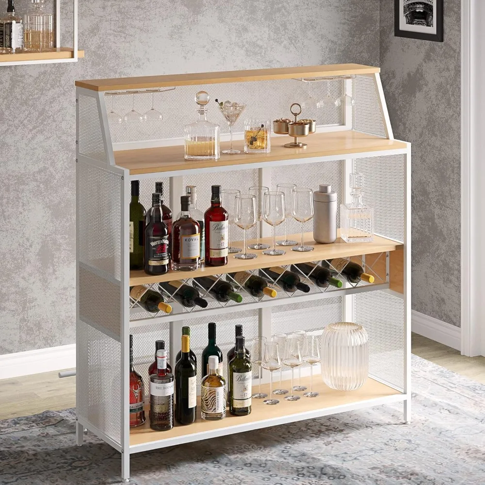 

Домашний барный блок, 4-уровневый барный шкаф с подставкой для ног, промышленный металлический шкаф для спиртных напитков с полкой для хранения вина, шкаф для буфета f