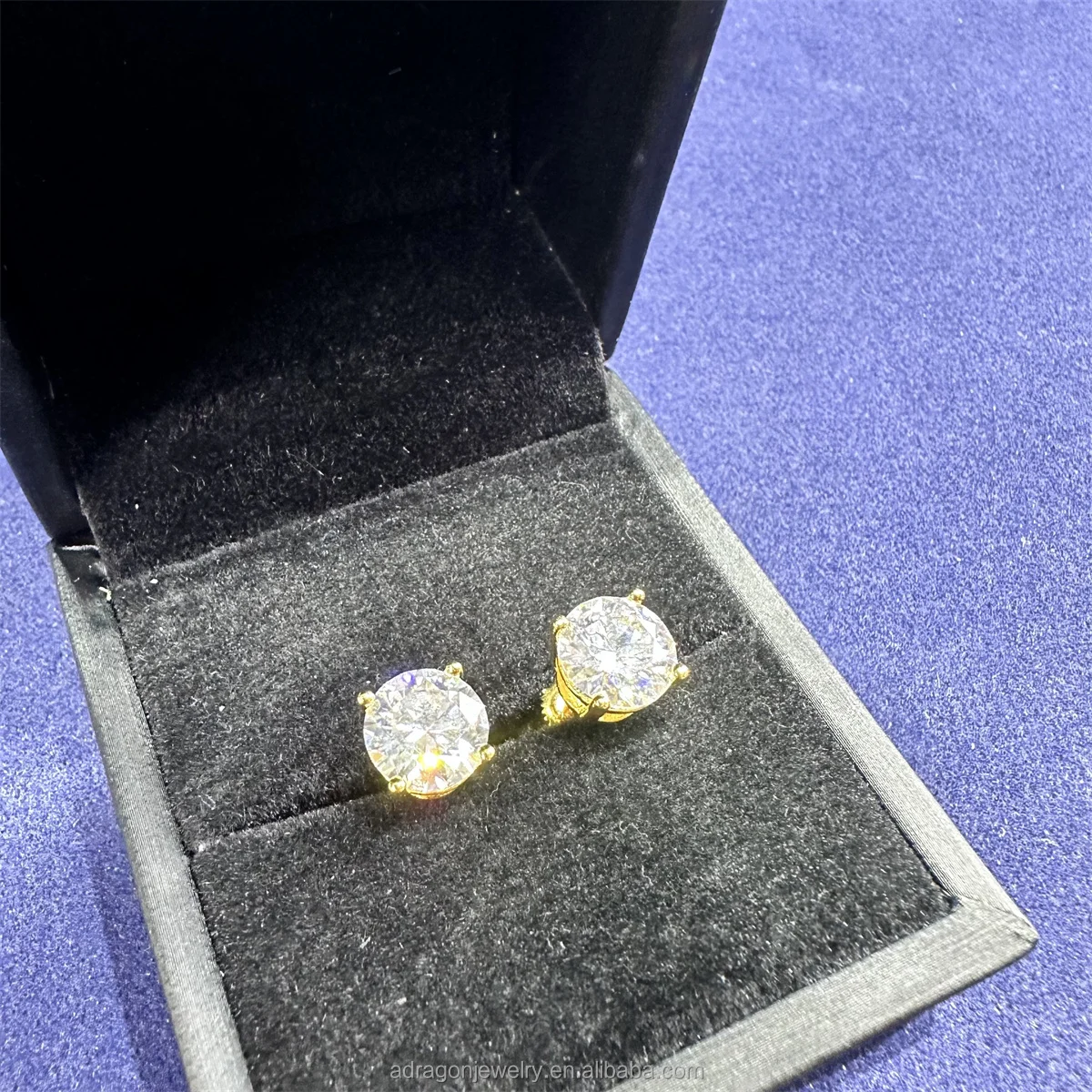 Vvs Moissanite Earrings Pass Diamond Tester Baguette Cut 10K 14K 18K Gold Fine Jewelry Earrings Stud