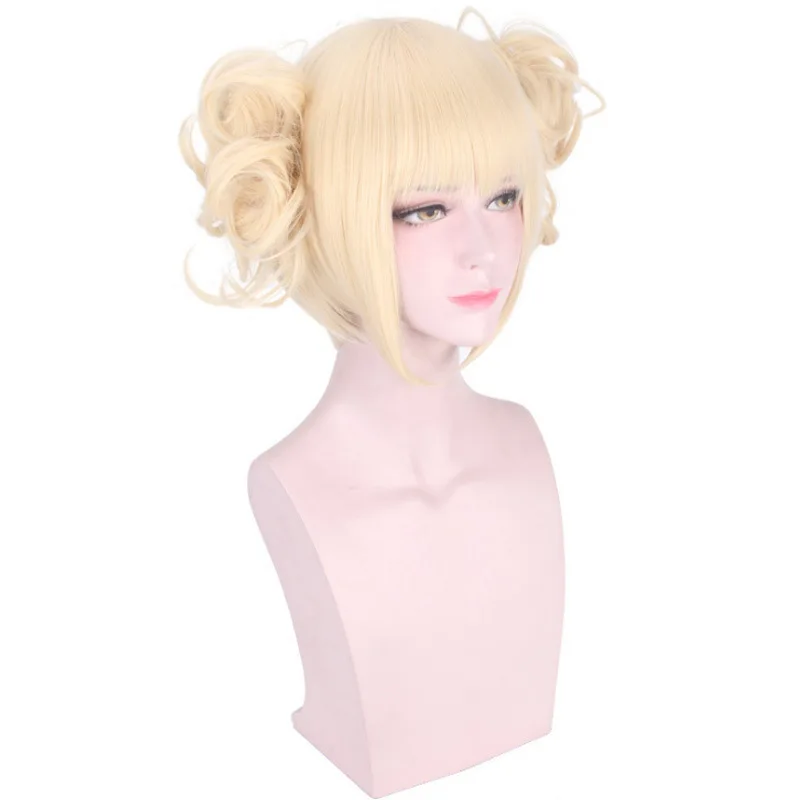Synthetic Short Cosplay Wig with Bangs for Anime Roleplay Inspired By Toga Himiko, Split Claw Clip, Party Costume Wig