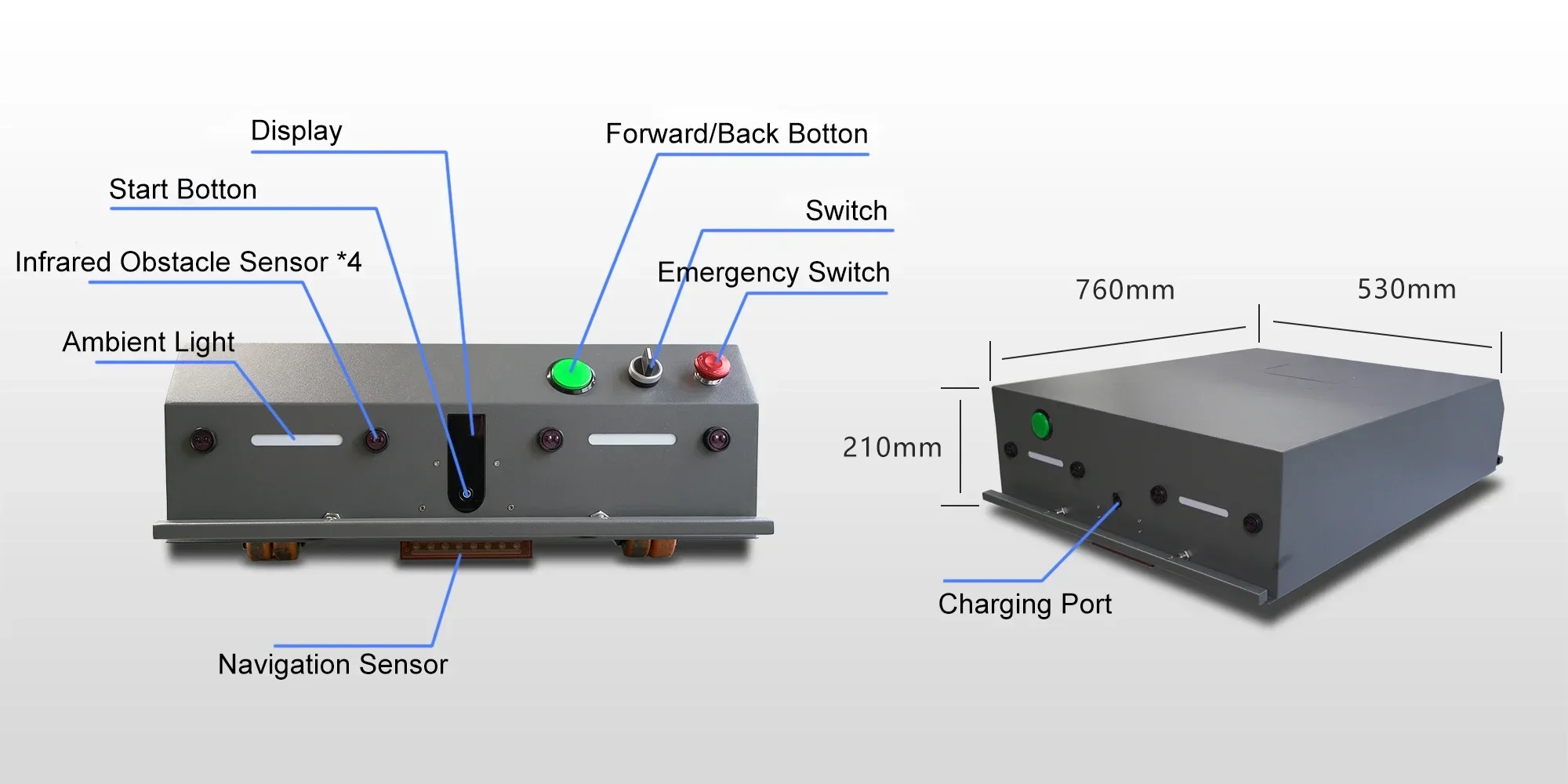 New design industrial robot AGV 100 Long lasting Strong battery intelligent use Auto Guided Vehicle