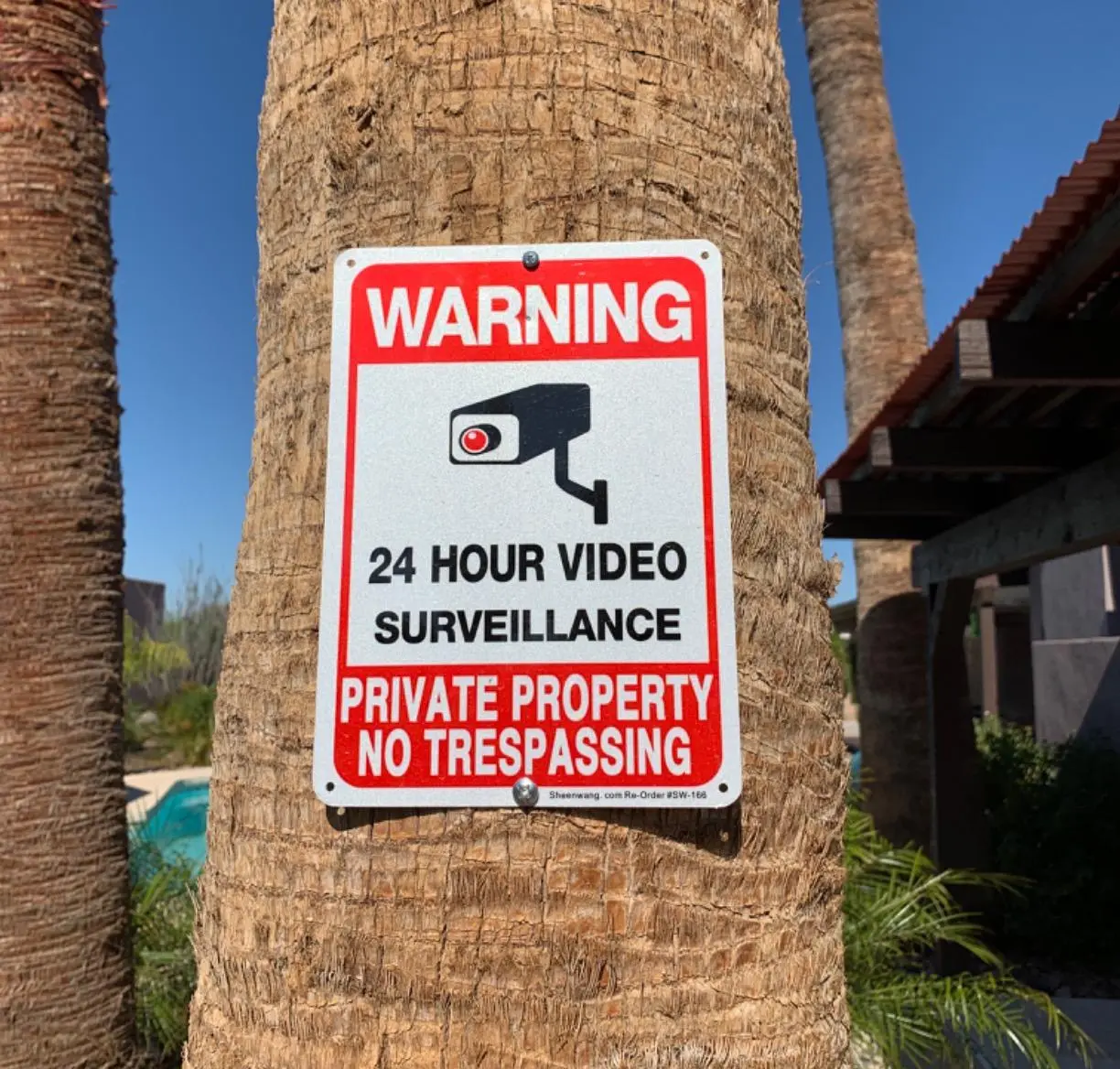 24-hour Private Property No Trespassing Sign, Video Surveillance Signs Outdoor Security Camera Sign for Home CCTV