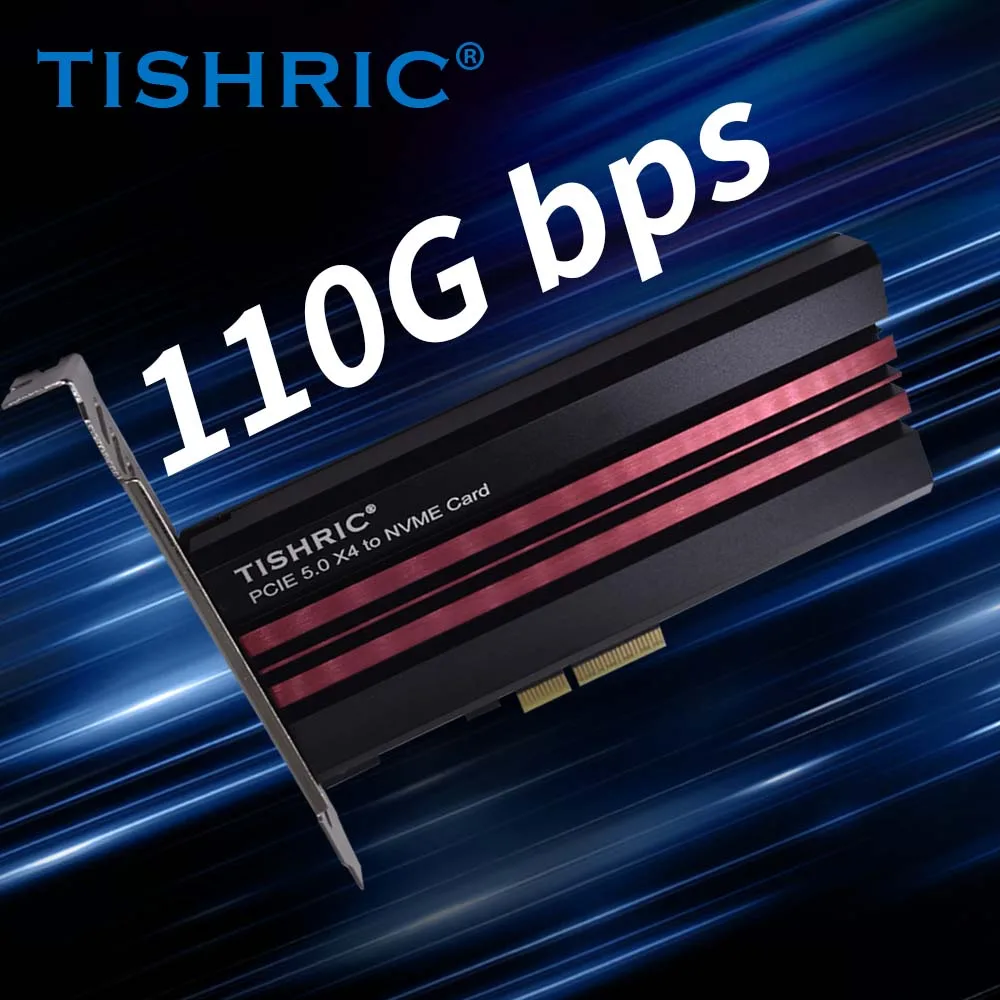 TISHRIC PCIE 5.0 X4-NVME SSD 확장 카드, M2 B/B + M 키 PCIE 어댑터 라이저 카드, 열 패드 지지대 2230 2242 2260 2280