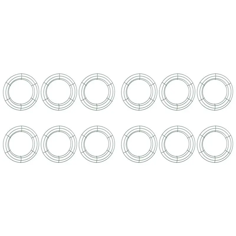 

AB11-12 Pieces Dark Green Wire Wreath Rings Wire Wreath Frame For Christmas New Year Valentines Decoration (10 Inch)