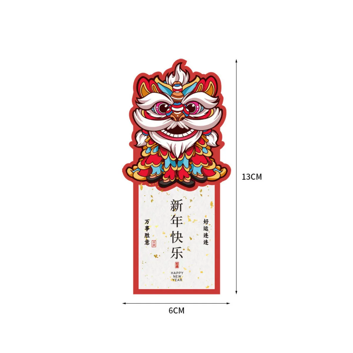 50pcs Happy New Year Stickers 6x13cm Sealing Label The Dragon Year Stickers for Business Pacakge Gift Spring Festival Sticker