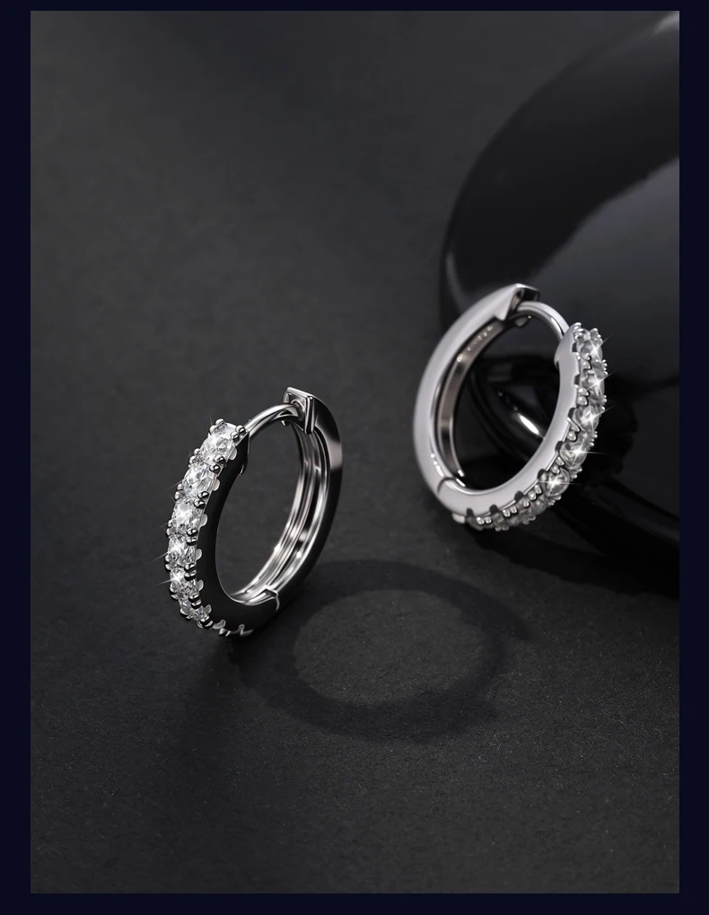 

Серьги-кольца с муассанитом, стерлинговое серебро/позолота 18 карат, минималистичные роскошные серьги с имитацией бриллианта для женщин