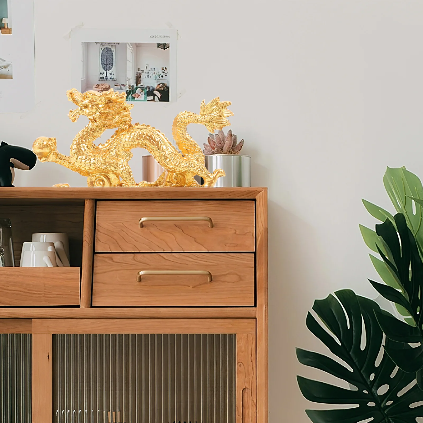 

Dragon Shape Resin Ornament for Desk Table Decor Chinese Cultural Symbol Health Longevity Prosperity Home Office Decoration