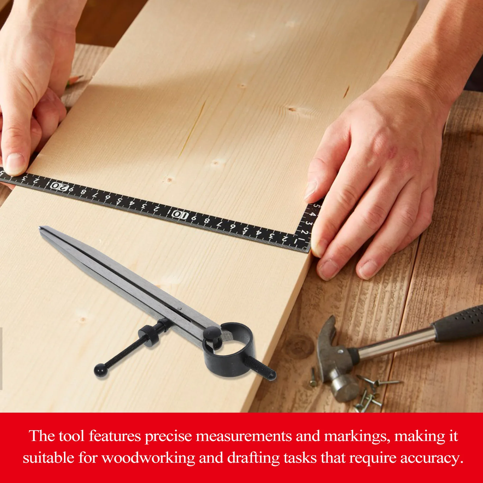 Metal Spacing Gauge Rust-Resistant Iron Spring Divider Caliper Ergonomic Handle Woodworking Drafting Precision Compass For