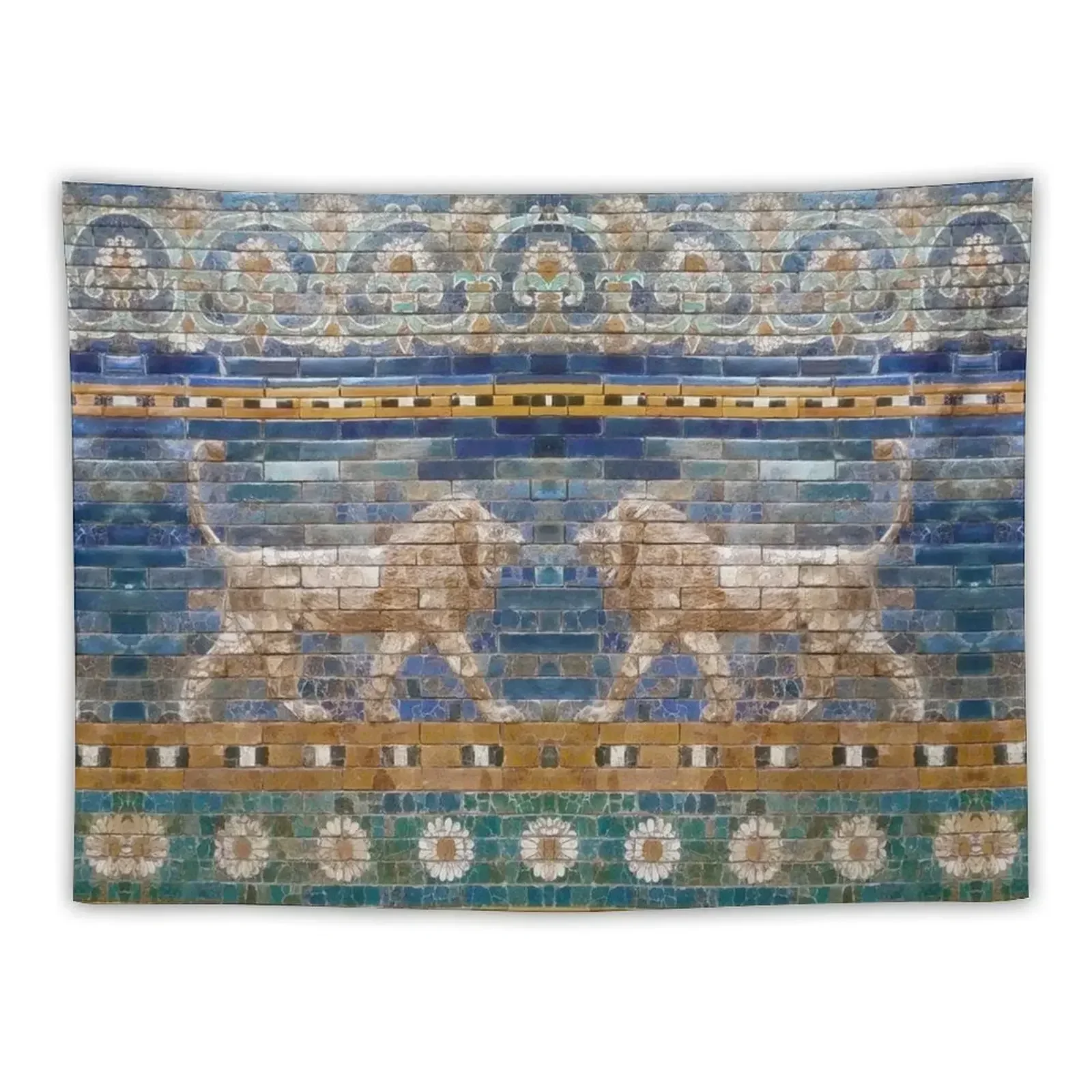 Lions from Babylon Tapestry Japanese Room Decor Cute Decor Wall Tapestries Tapestry