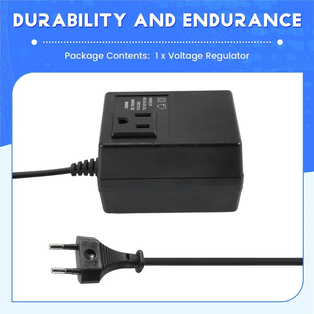 Goodprice Power Transformer Voltage Regulator 220V to 110V Voltage Converter Step-Down Transformer Invert 200W EU Plug