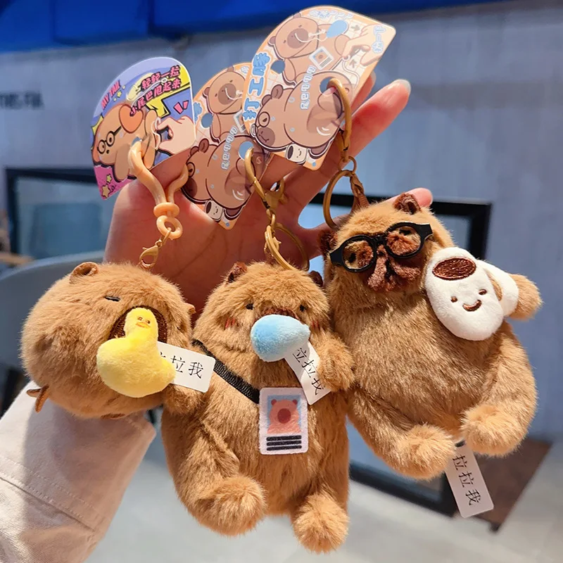 Miniso 2026 Kreskówkowy Kapibara Pracująca Kapibara Król Kapibary Potrząsający Ogonem Zabawka Pluszowa Breloczek Uroczy Wisiorek do Torebki dla Dziewczynek