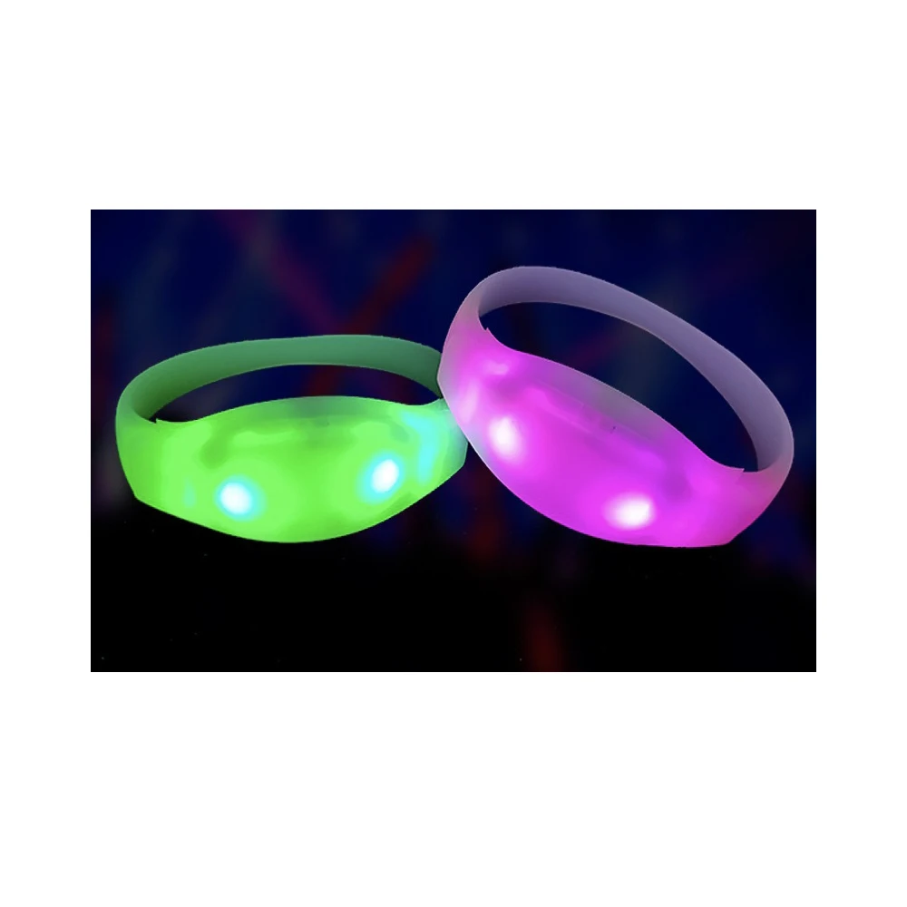 Imagem -06 - Fluorescente Sound Control Pulseira Led Piscando Pulseira de Silicone Pulseira de Vibração Natal dj Decoração de Festa de Casamento 50 Pcs