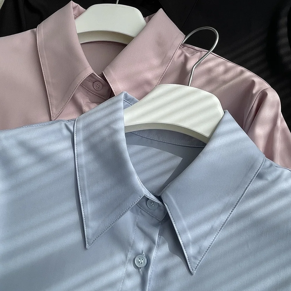 

Универсальный четырехсезонный irt OL Must-Have с воротником для поездок на работу, топ для похудения на пуговицах, длинный све, корейский сле