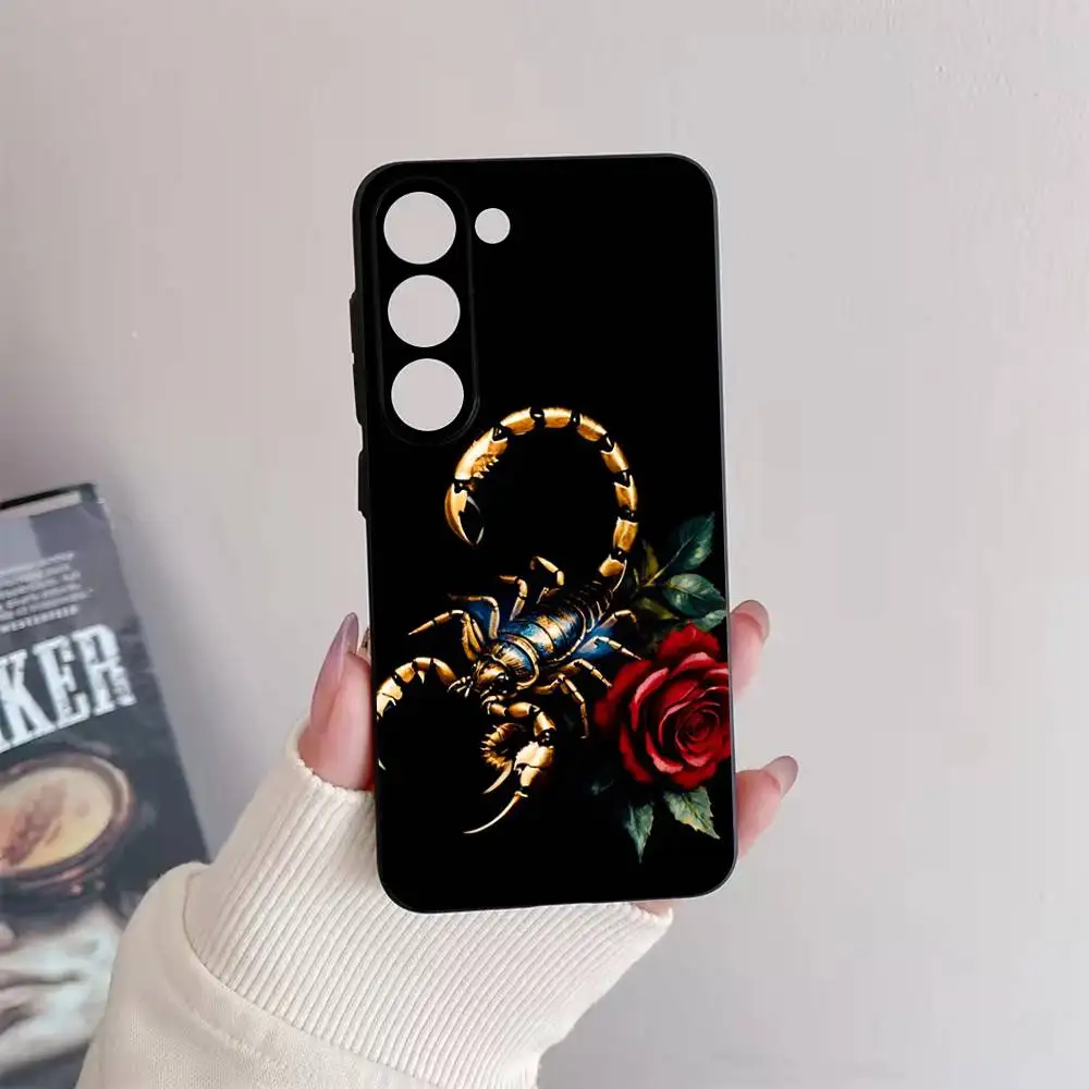 Casing Ponsel Scorpion Cool Animal untuk Samsung Galaxy A73,72,51,53,52,71,22,5G,Note,J7,8,9 Sampul Hitam Lembut