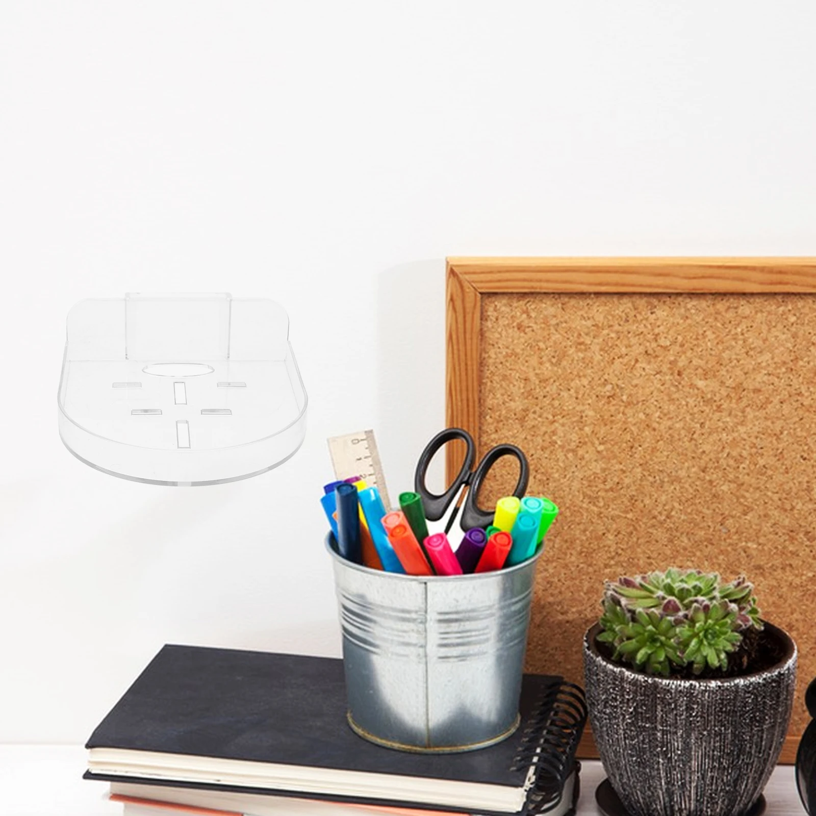 

2pcs Camera Wall Mount Bracket Clear Security Shelves Floating Tray Easy Install No Drill Stable Durable Home Office Shop Use