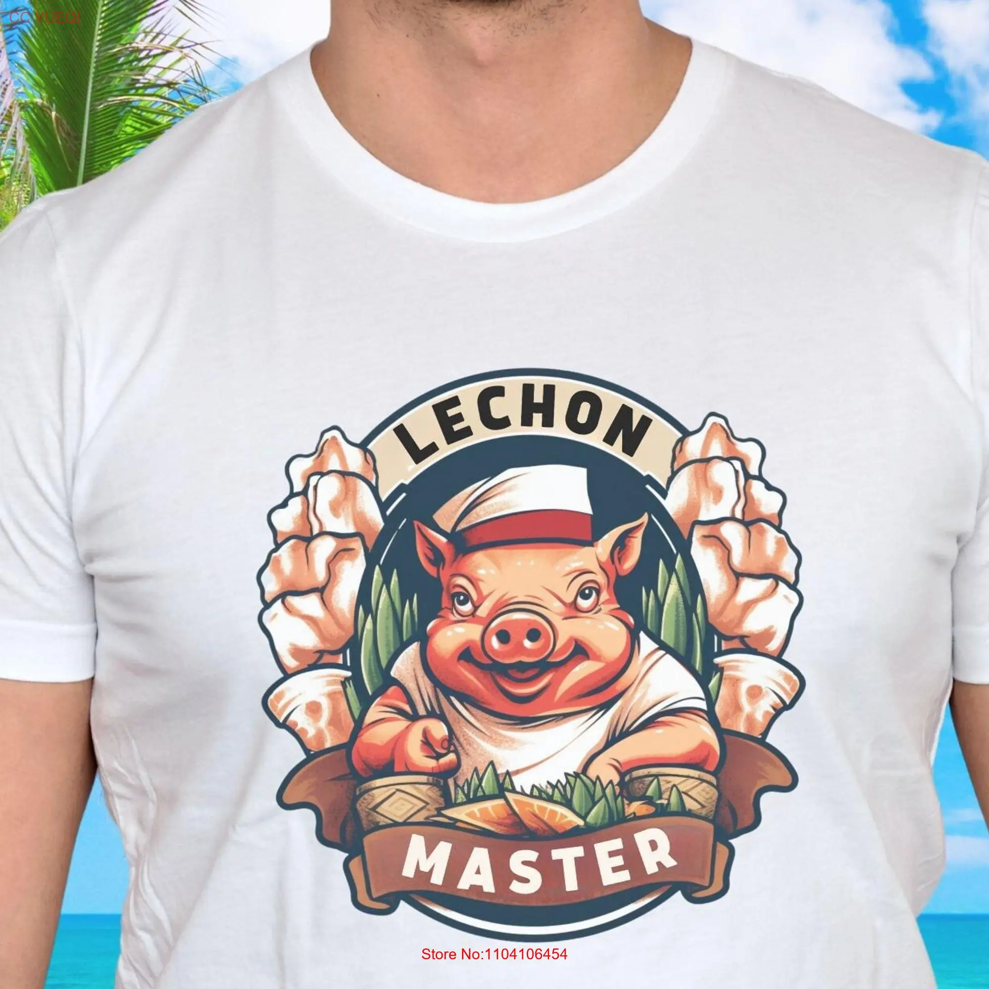 Lechon Master T Shirt Filipino Food Lover or for Expert Roaster Pig Chef Roasted long or short sleeves