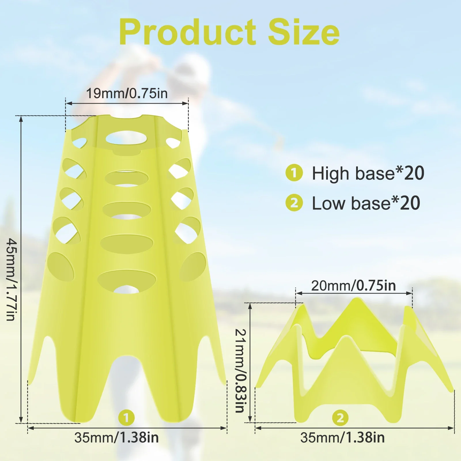 40 قطعة من البلاستيك جولف تيز ممارسة الغولف محاكاة تيز المحمولة جولف حصيرة تيز خفيفة الوزن في الهواء الطلق داخلي جولف تيز قابلة لإعادة الاستخدام جولف