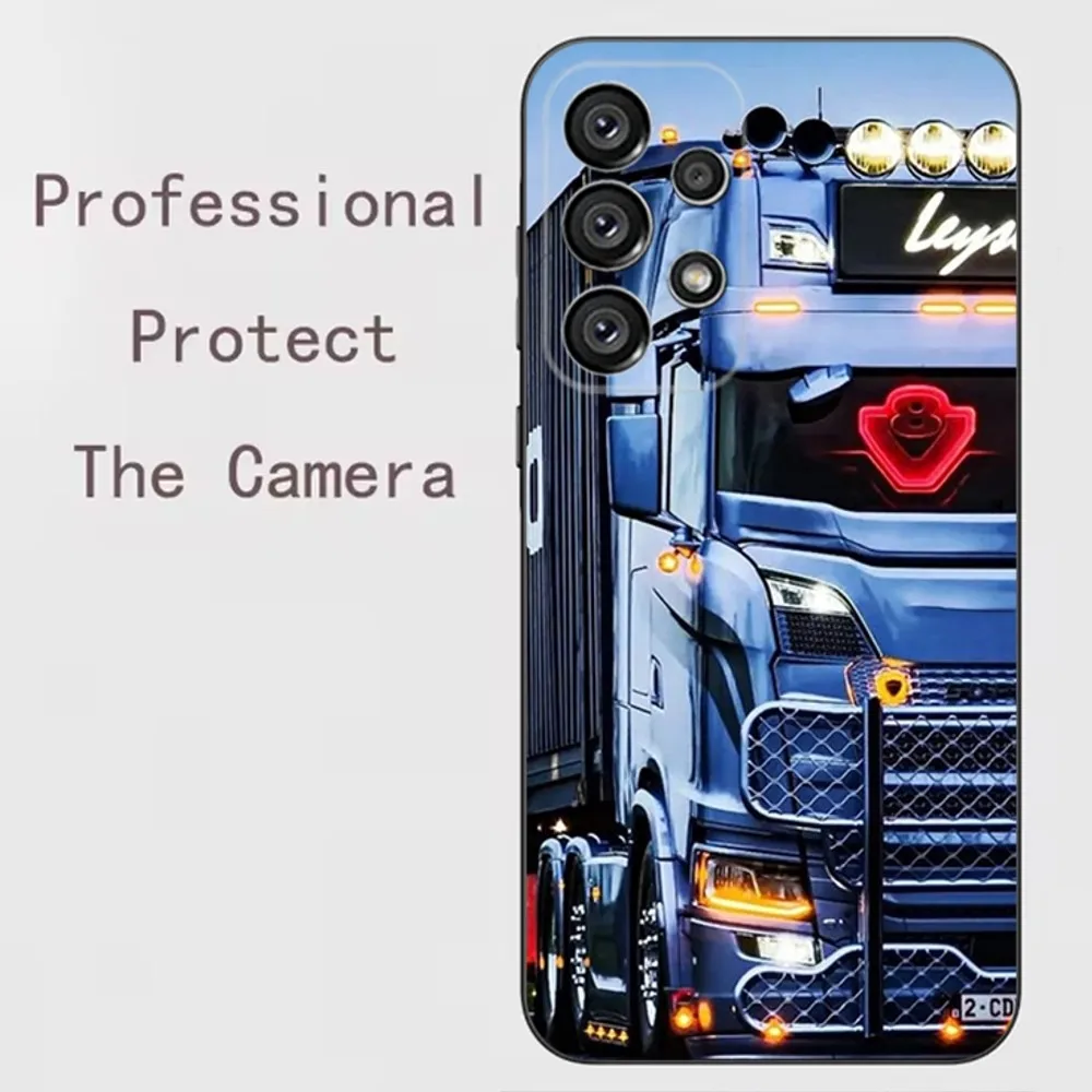 Big Trucks Transporter Phone Case For Samsung Galaxy A13,A21s,A22,A31,A32,A52,A53,A71,A80,A91 Soft Black Shell