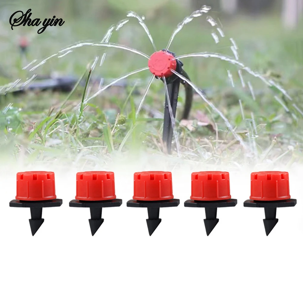 50/100pcs Adjustable Irrigation  Garden 1/4'' Emitter Dripper Micro Drip Irrigation Sprinklers for Watering System