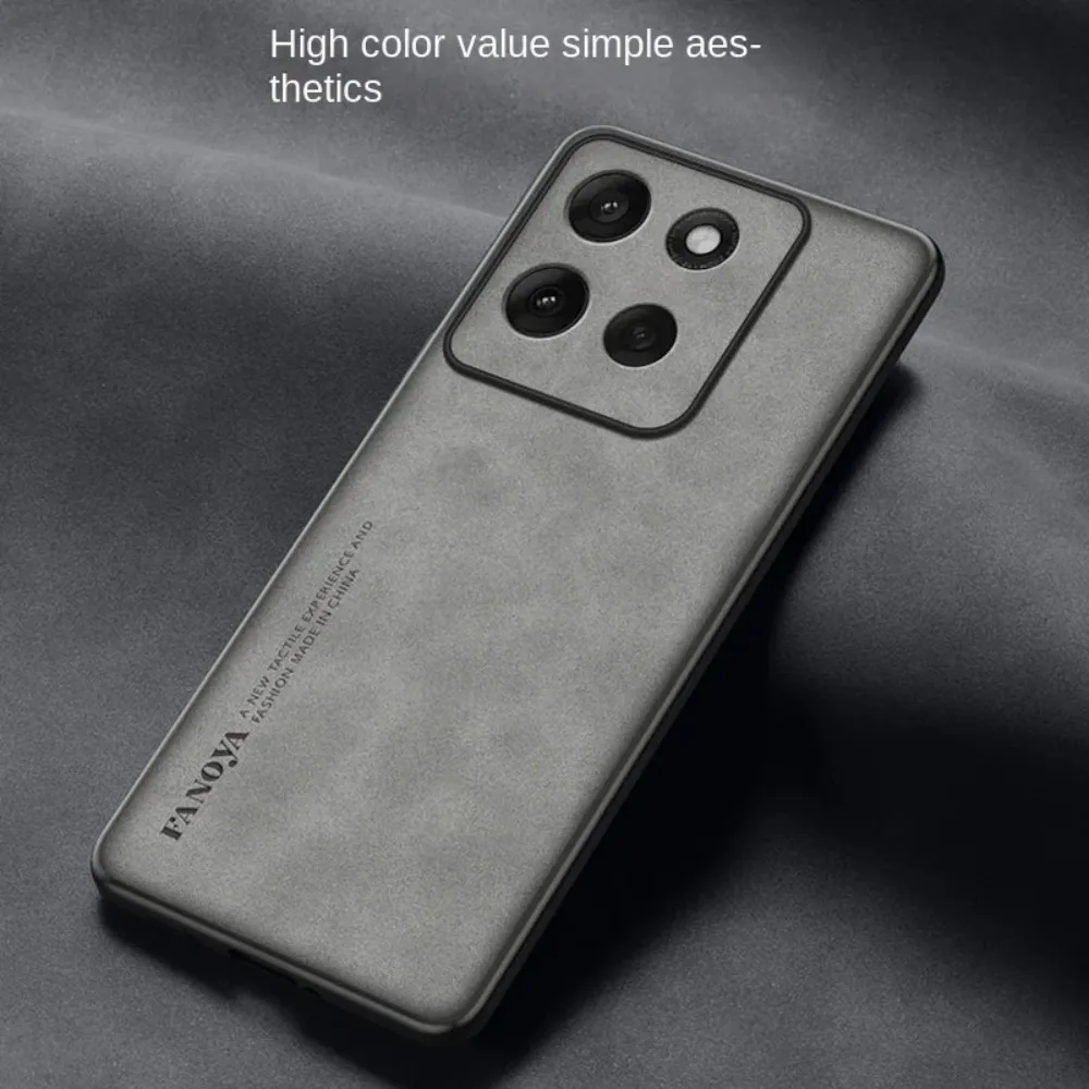 Retro Plain Leather Slim Case for Motorola G86 G24 Power G56 G35 G55 G75 G85 E13 G04 G04s G14 G34 G54 G84 Skin Feel Hard Cover