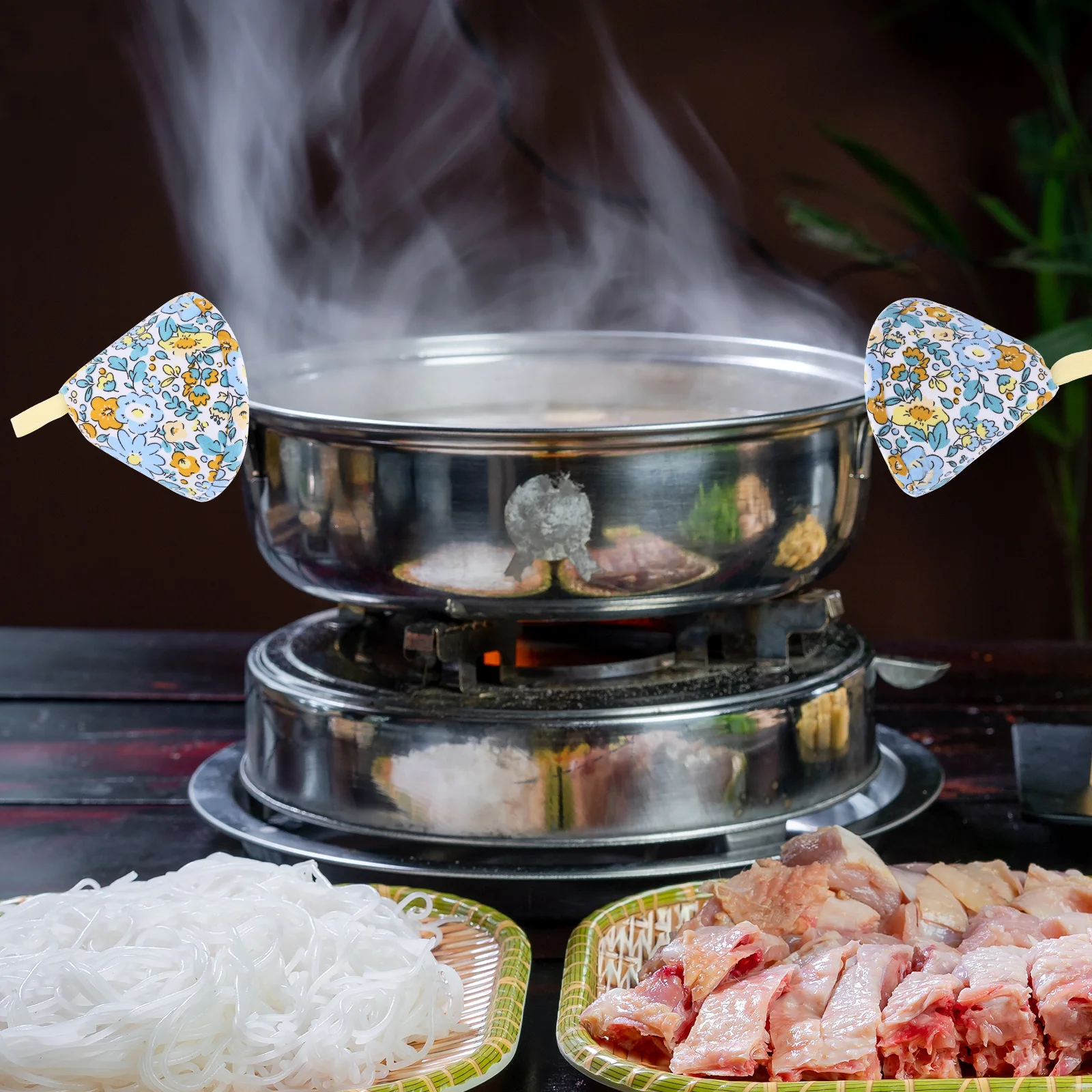 

1pc Anti-Scald Pot Lid Knob Cover Heat Resistant Flower Pattern Thickened Reusable Kitchen Gadget For Cooking Oven Pot Handle