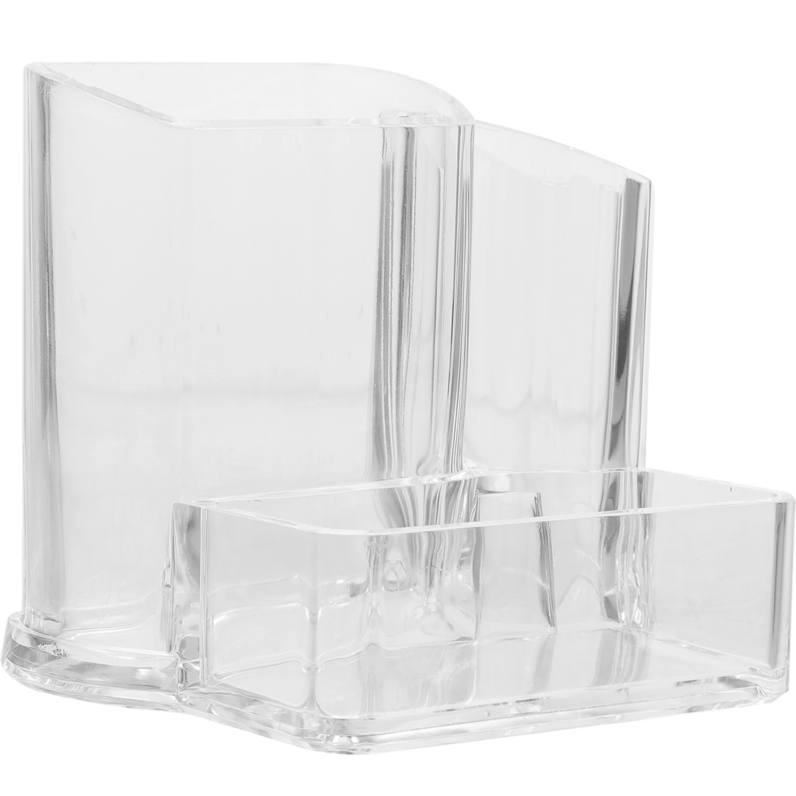 

Makeup Brush Storage Box Clear Acrylic Pen Holder Desktop Organizer for Pens Pencils Scissors Brushes Office Use Transparent