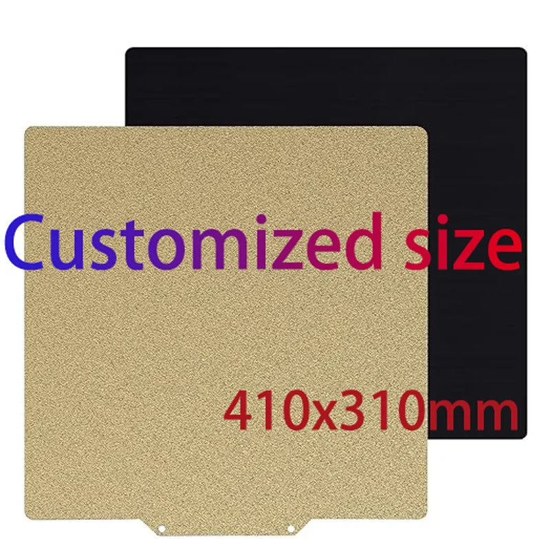 ENERGETIC  Custom PEI Steel Plate 410x310mm Magnetic Build Sheet Double Sided Can Print + Hot Bed Sticker