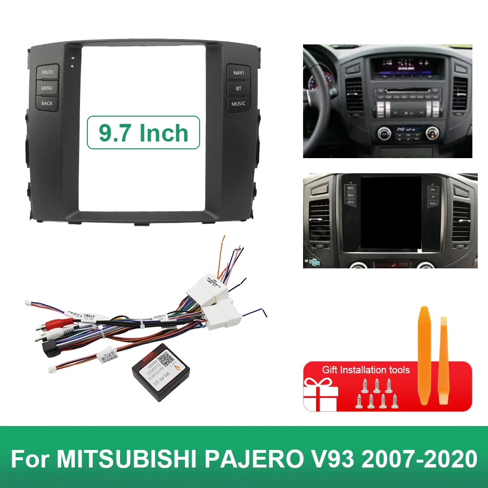 

9.7inch For MITSUBISHI PAJERO V93/ V97 VERTICAL SCREEN 2007-2020 Car Radio Fascias Tesla Style Android MP5 Stereo Frame Panel