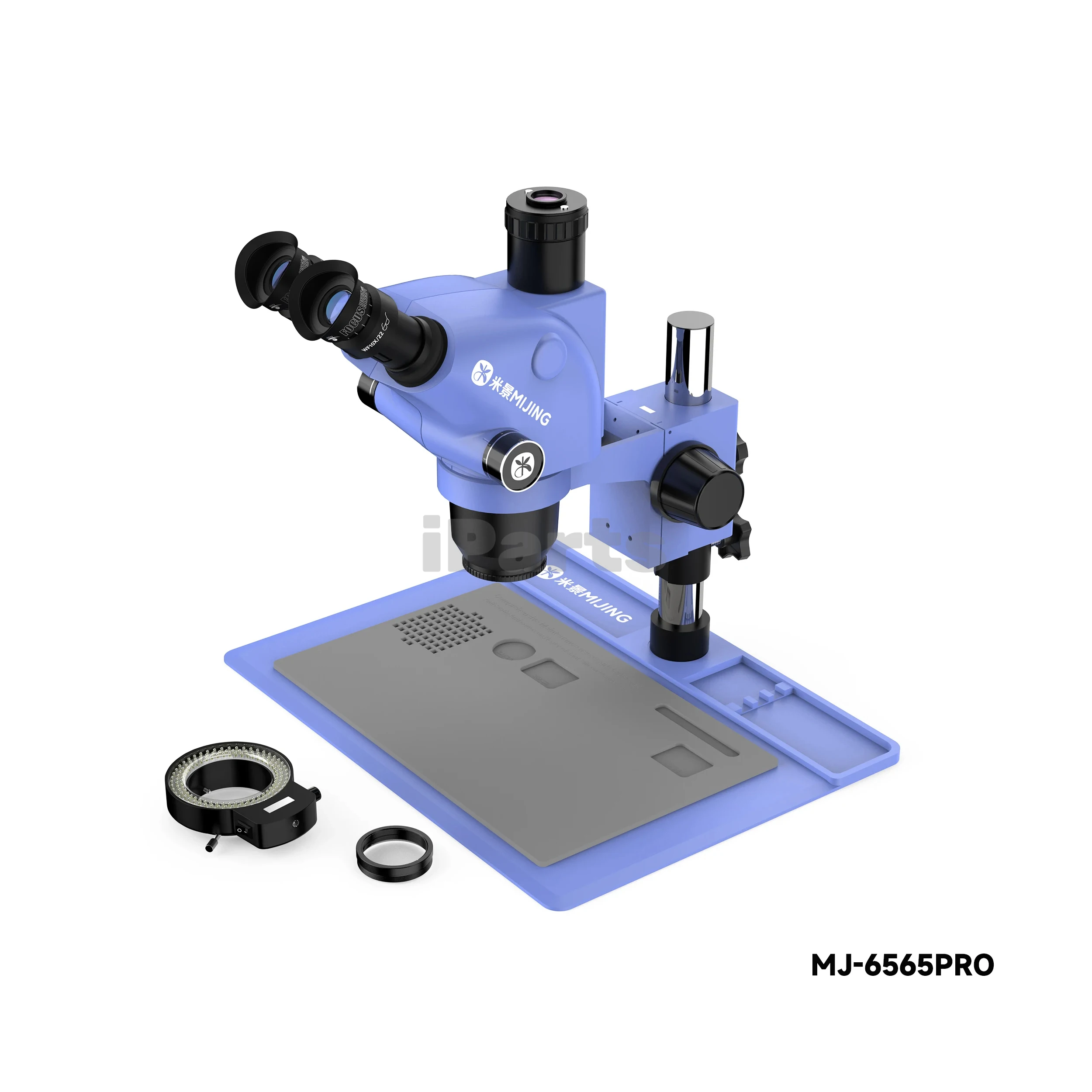 IParts Mijing 6565PRO Adjustable Universal Trinocular Microscope 6.5-65X With Silicone Pad Zoom Stereo Microscope