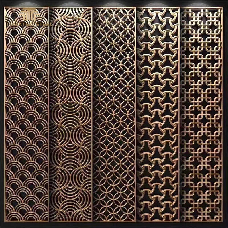 Modern Laser Cut Stainless Steel Metal Screens Partition Wall Dividers for Apartment Living Room Villa & Workshop