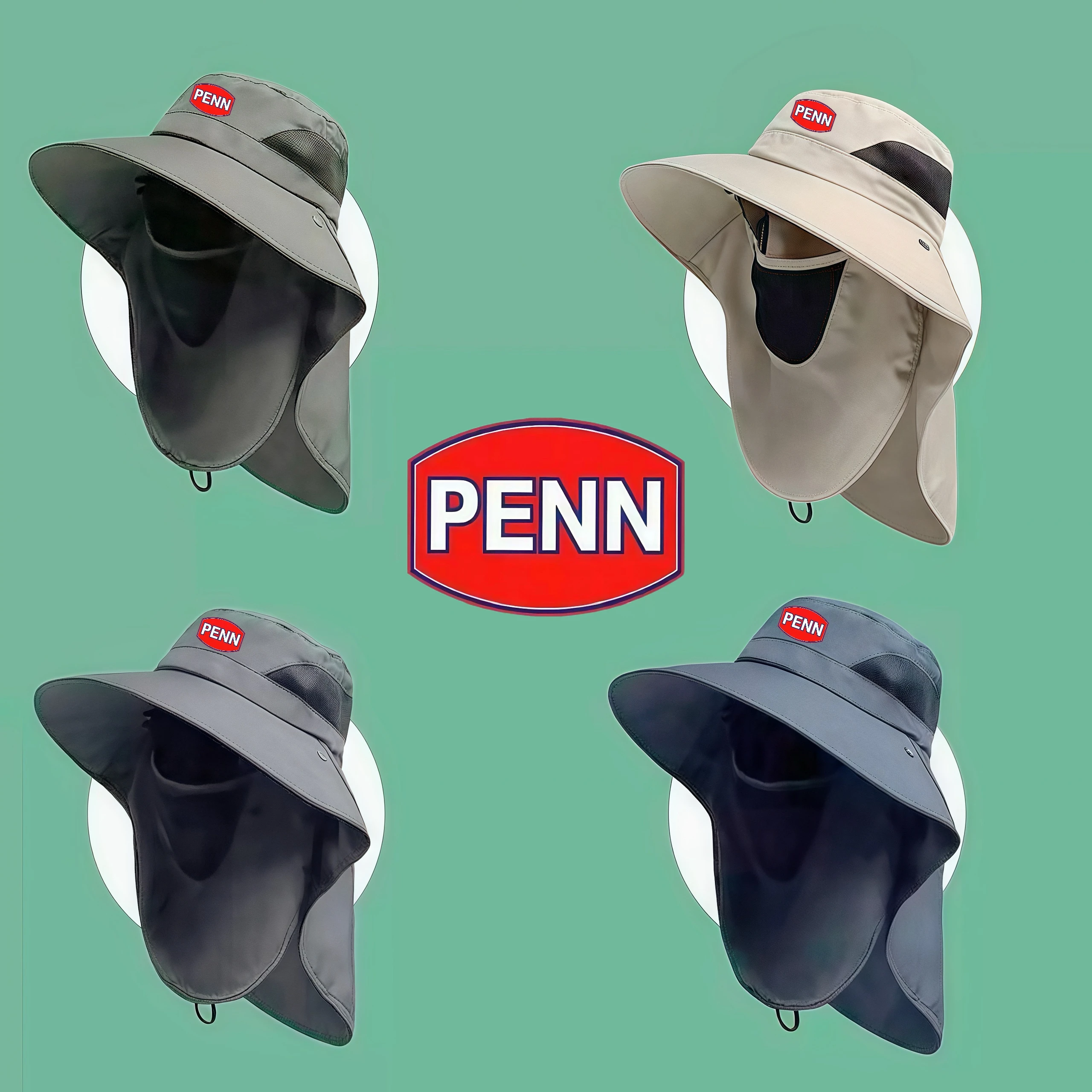 Рыбацкая шляпа Penn с широкими полями, панама с шеей, походная крышка, регулируемая уличная рыбалка, кемпинг, путешествия, анти-УФ-шляпа, кепка Рыбацкая шляпа Penn с широкими полями, панама с шеей, походная крышка, регулируемая уличная рыбалка, кемпинг, путешествия, анти-УФ-шляпа, кепка