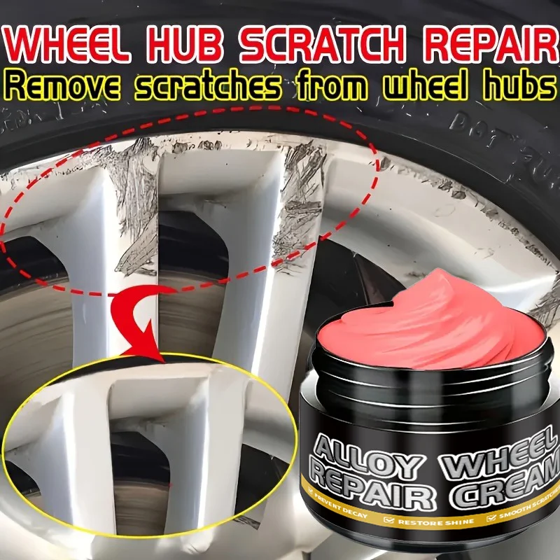 

[Хромированная ремонтная паста] Черно-белая серебристая паста для ремонта царапин на обод колеса автомобиля из алюминиевого сплава | Гальванический хром R