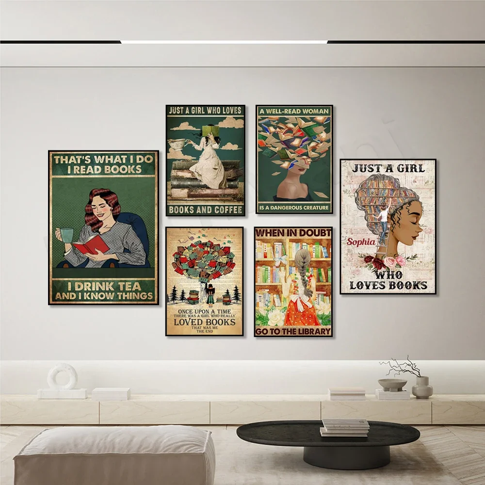 Between the pages of a book is a wonderful place, women who read well are dangerous creatures, reading book poster, book poster