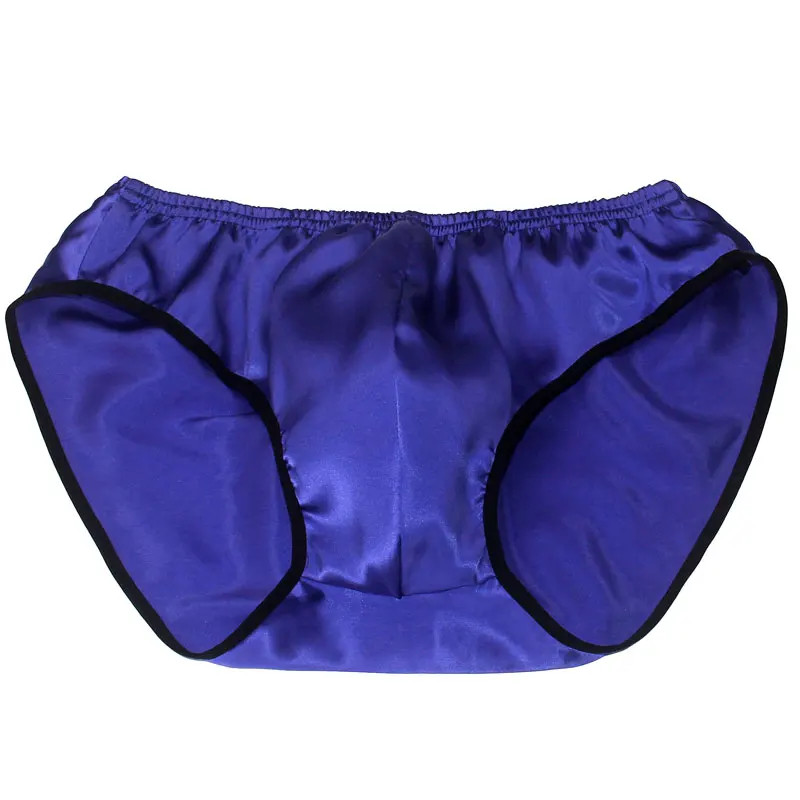 Plus size mid waist 100% mulberry silk underwear men\'s triangle underwear U-shaped bag breathable panties