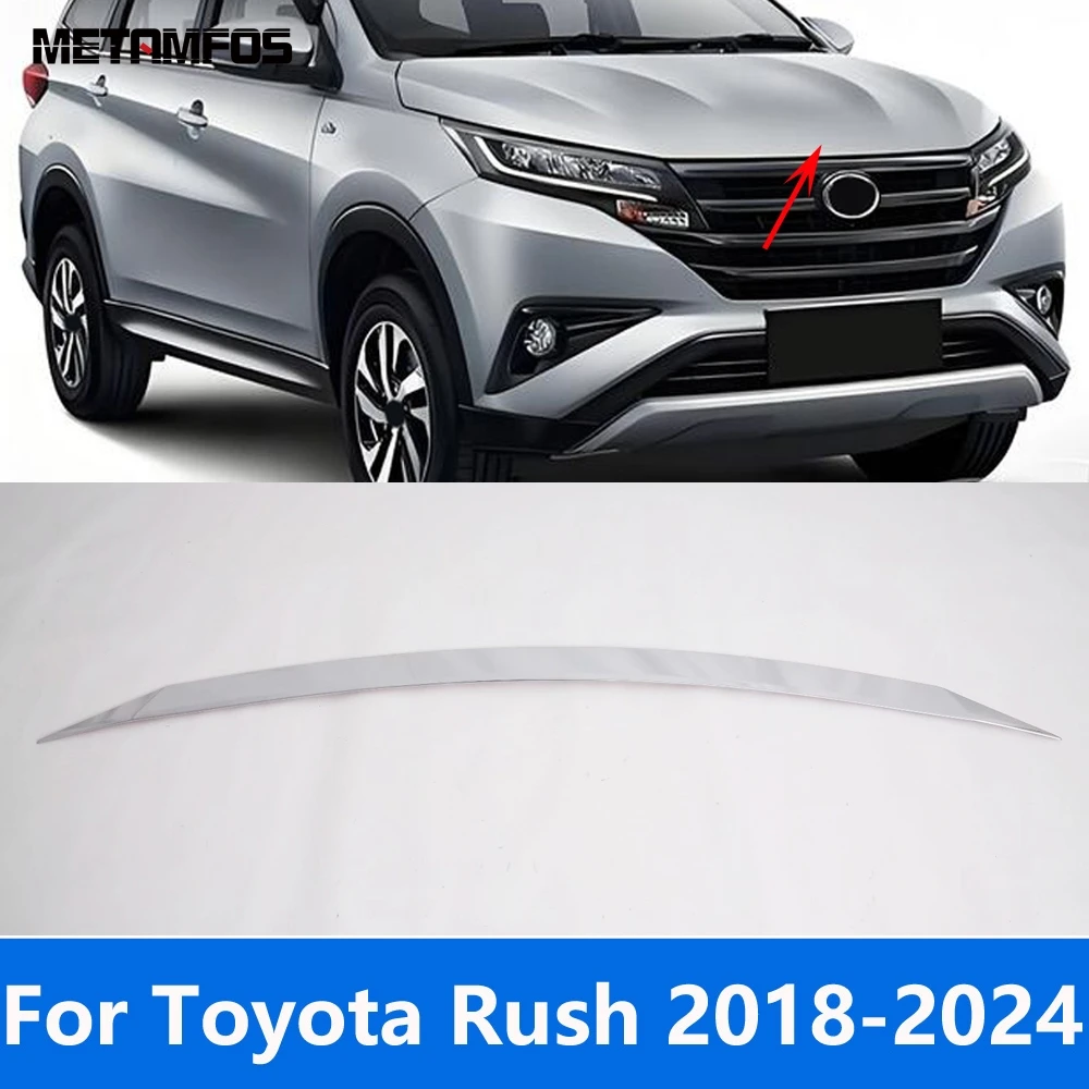

For Toyota Rush 2018-2021 2022 2023 2024 Chrome Front Engine Grille Grill Upper Hood Lid Trim Exterior Accessories Car Styling