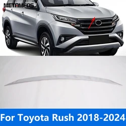 For Toyota Rush 2018-2021 2022 2023 2024 Chrome Front Engine Grille Grill Upper Hood Lid Trim Exterior Accessories Car Styling