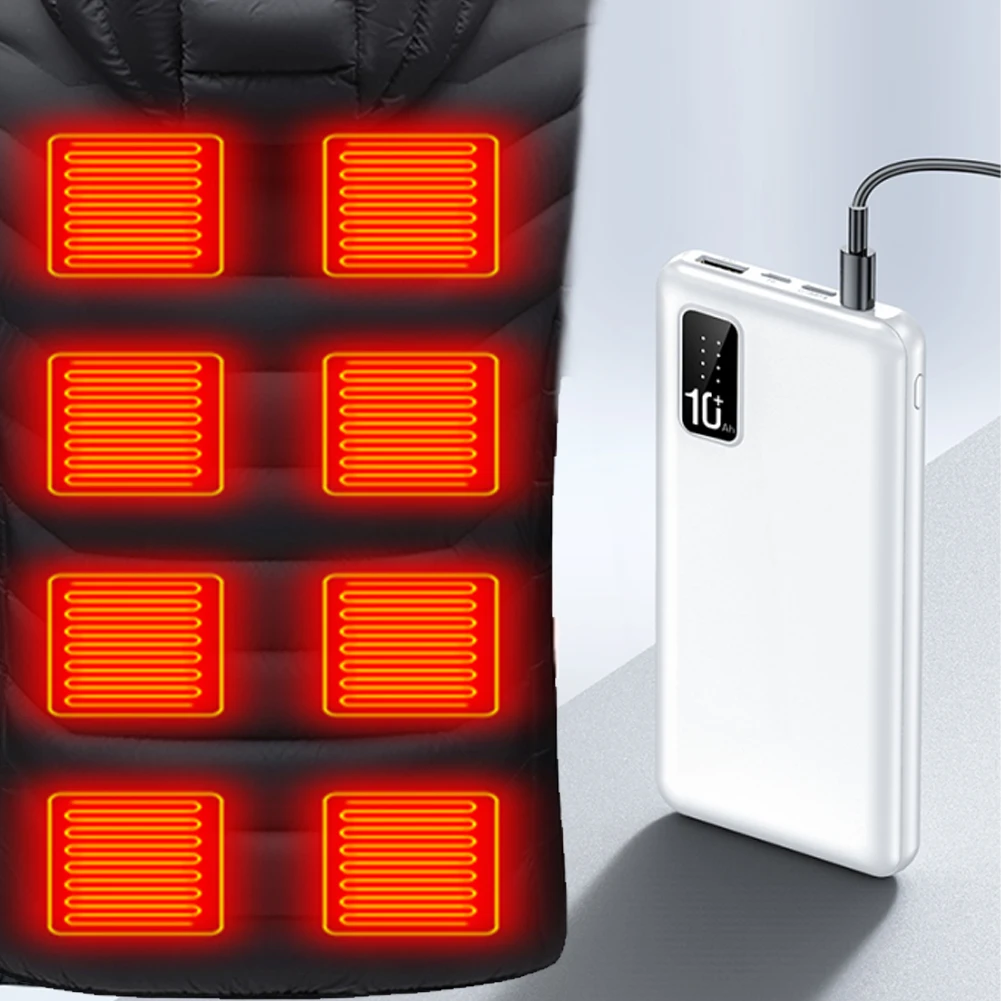 DC 7.4V Heating Vest 10000/20000mAh Power Bank Portable Mini Fast Charger External Battery Pack for Heated Jacket Socks Gloves