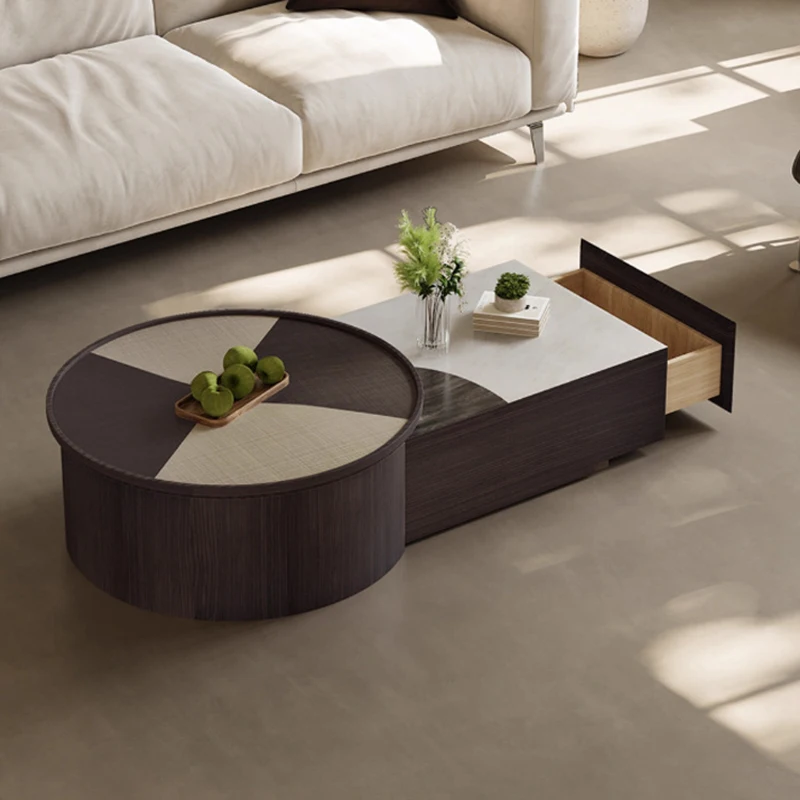 

Набор выдвижных журнальных столиков в японском стиле ваби-саби, скандинавский креативный ретро-арт, элитный журнальный столик, мебель для гостиной FYCT